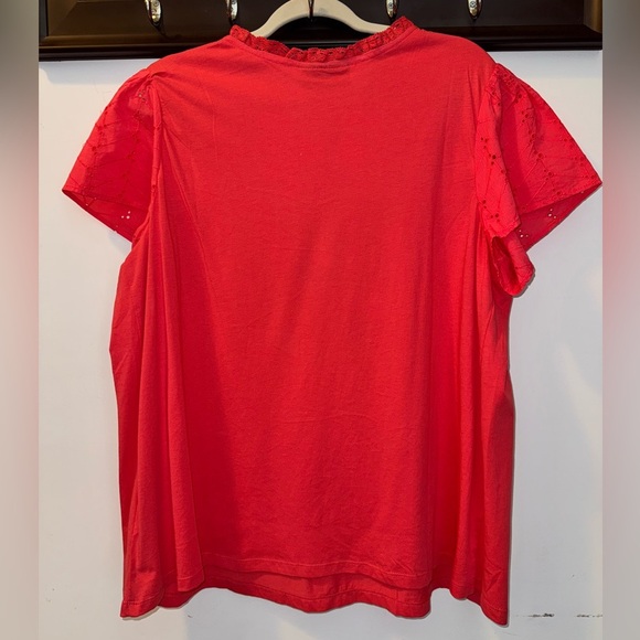 NWT Lane Bryant Eyelet & Knit Notch-Neck Top Size 14/16 Plus - Picture 5 of 6